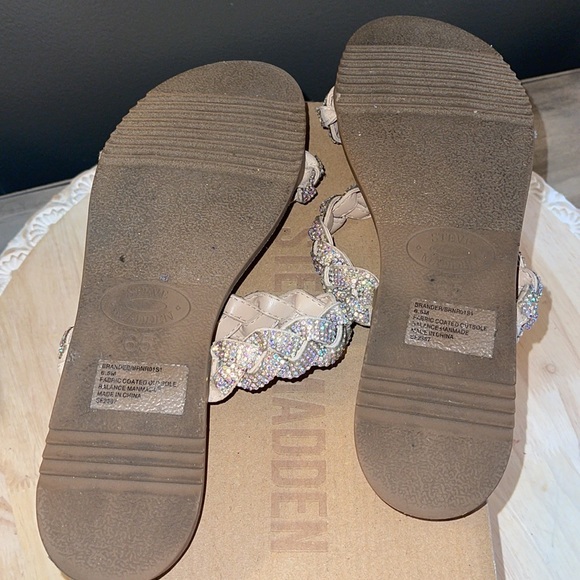 STEVE MADDEN RHINESTONE BRAIDED SANDALS - Picture 4 of 7